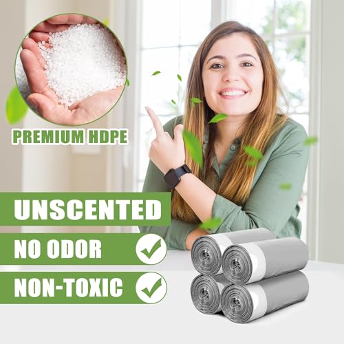 YUFDA 4 Gallon Drawstring Trash Bags - 132 Count, Tear-Free Garbage Bags for Home Office