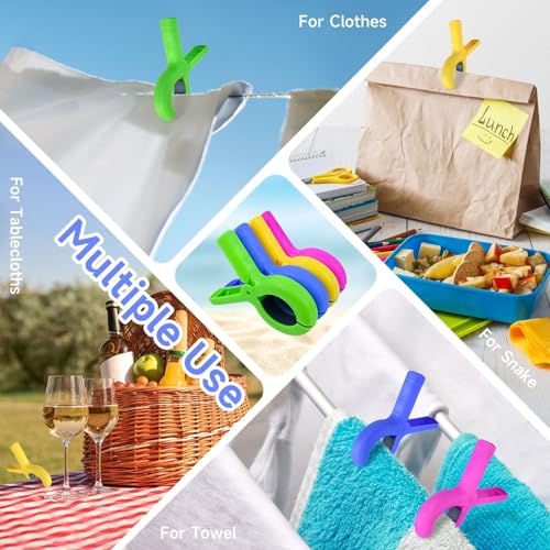 Heavy-Duty Beach Towel Clips - 8-Piece Set for Chairs & Lounges