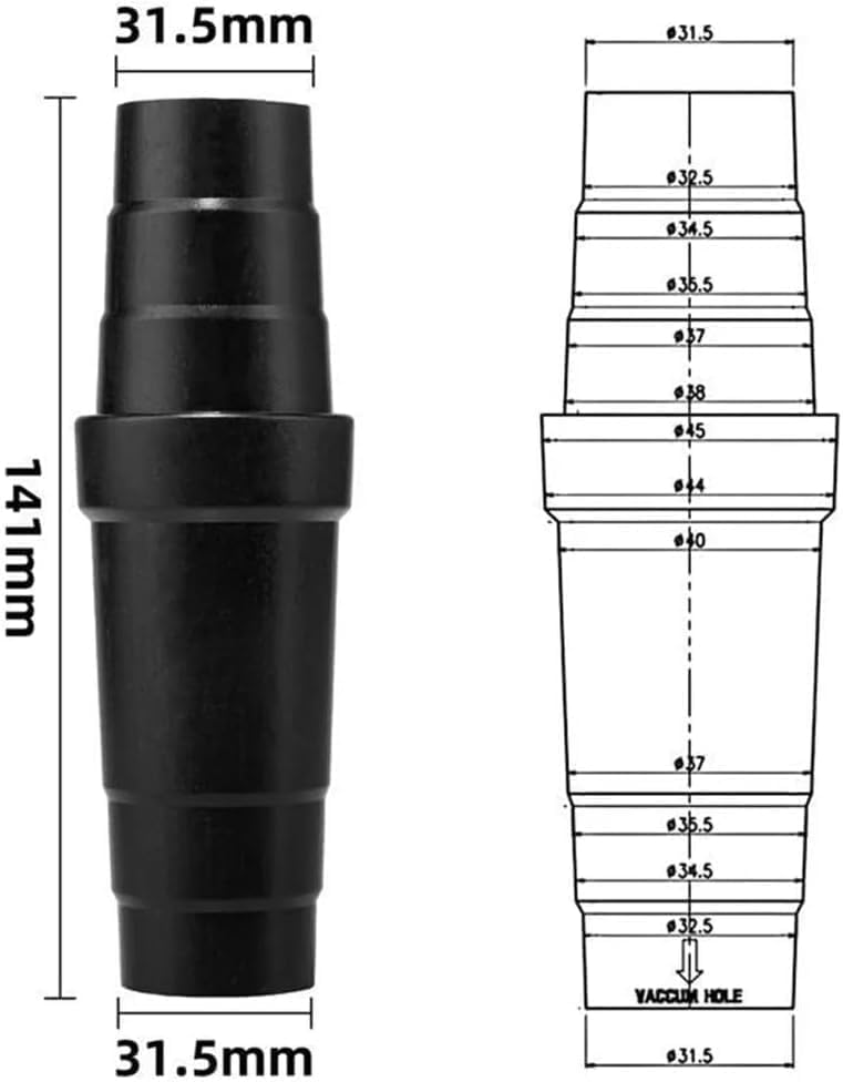 Universal Vacuum Hose Adapter Set - 2-Piece ABS Reducers