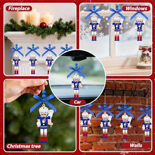 AKAIXI 4-Inch Wooden Lacrosse Nutcracker Christmas Ornament