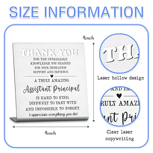 Assistant Principal Appreciation Metal Desk Plaque Thank You Gift