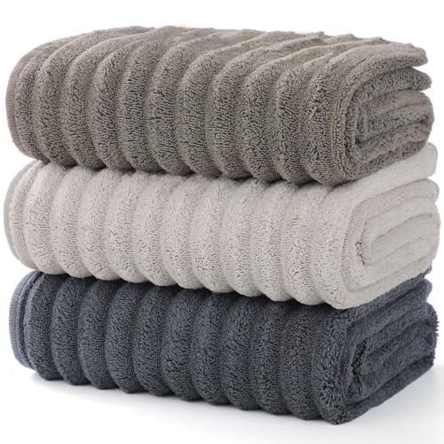 Bedvcaty 3-Piece Microfiber Bath Towel Set, Ultra Soft Quick-Dry, 14x30 In