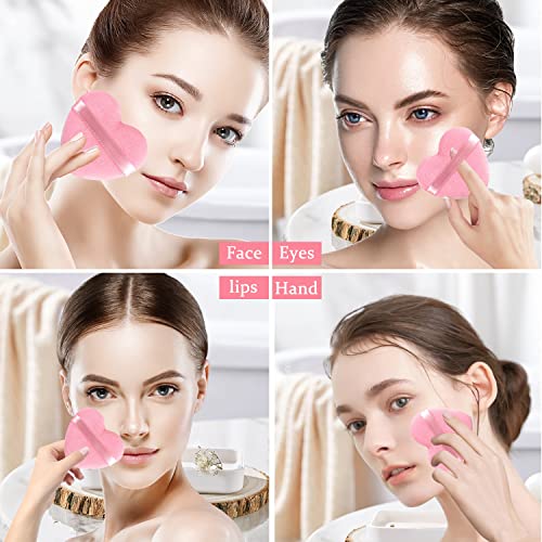 Spunspon 6-Piece Heart Shape Makeup Powder Puff Velour Sponge