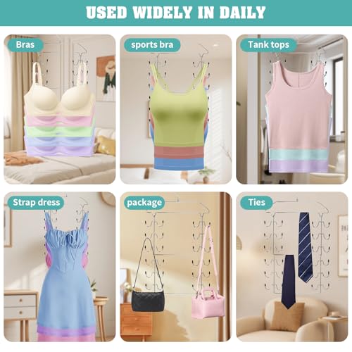 Tunmiok 24-Hook Tank Top & Bra Hanger - Space Saving Closet Organizer (1 Pack)