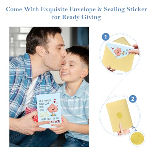 Funny Father's Day Card for Dad - Gold Foil Design 5.5x8"