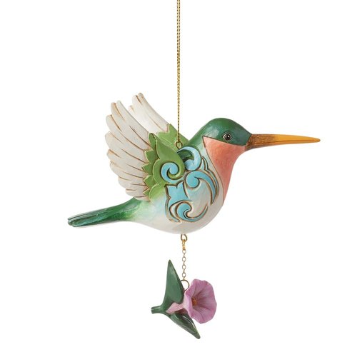 Enesco Jim Shore Heartwood Creek Nature's Meadow Hummingbird Hanging Ornament, 3.98 Inch, Multicolor