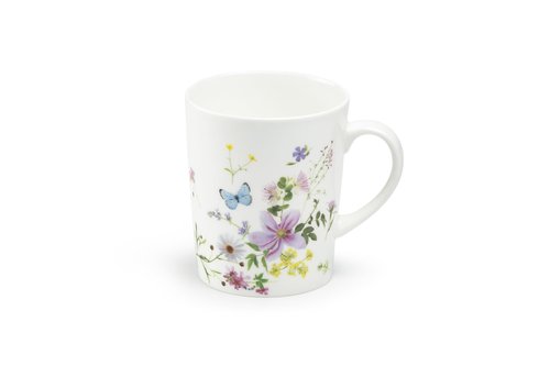 Gracie Bone China Wild Meadow Set of 4 Mugs, 12-Ounce