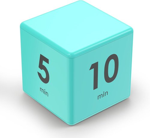 Cube Timer,Pretmess Gravity Flip Kitchen Timer for Time Management and Countdown Settings 1-3-5-10 Minutes (Mint)