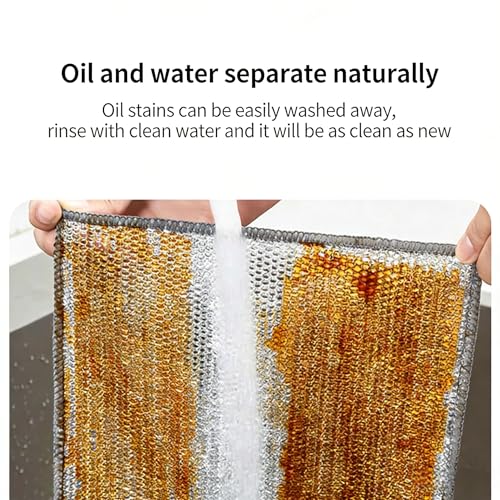 Double-Sided Steel Wire Dishwashing Cloths - Reusable, Heavy-Duty Kitchen Cleaning Rags