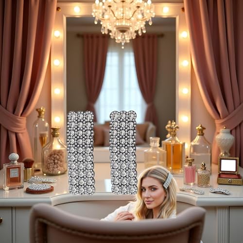 Silver Rhinestone Snap Hair Clips for Women and Girls - 2 Pcs