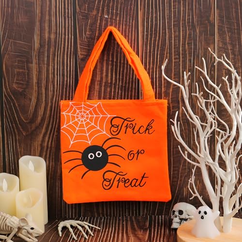 Halloween Trick or Treat Bags - 2 Pack Pumpkin & Spider Candy Holders