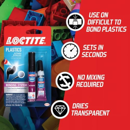 Loctite Super Glue Plastics Bonding System, 0.21 fl oz Kit