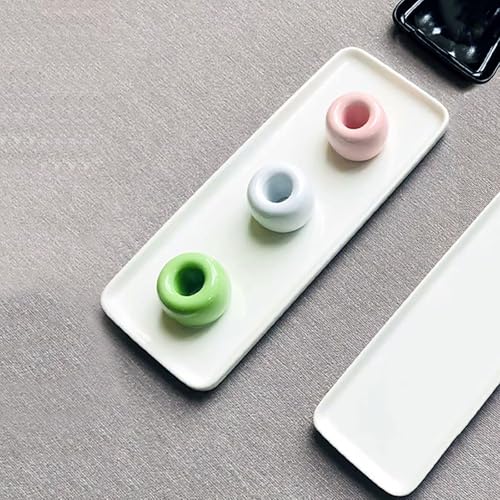 3-Piece Ceramic Toothbrush Holder Set - Style A Mini Bathroom Organizer