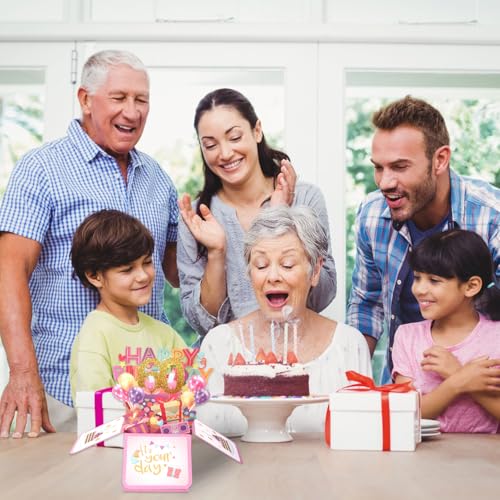 Gosknor 60th Birthday Pop Up Card - 3D Multicolored Boxed Card with Envelope