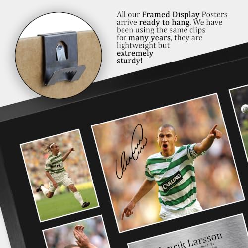 Football Memorabilia Signed Photograph Display 16x12 Inches Framed - Henrik Larsson