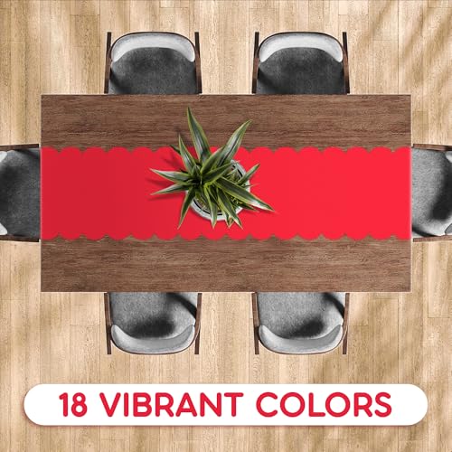 Red Scallop Disposable Table Runner 5 Pack - 14x108in Party Decor