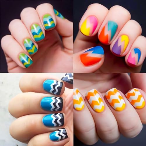 French Tip Nail Guides Smile Line Stickers 60 Sheets Wave Line