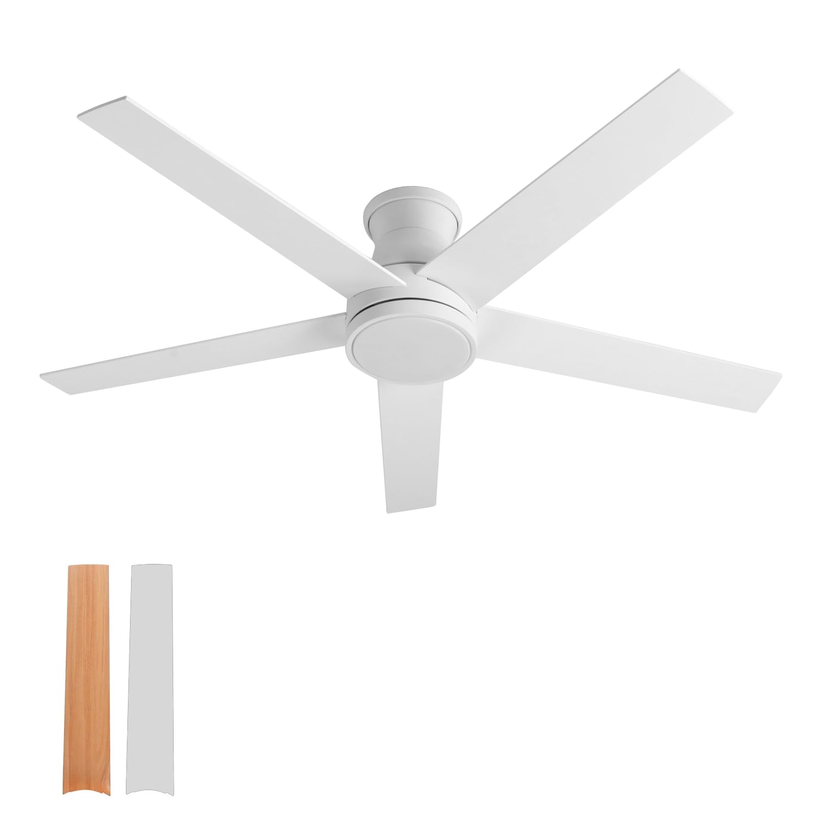 natawinnd 42 inch flush mount ceiling fan with light and Remote Control.5 Blade black ceiling fan flush mount,6 speed Quiet Reversible DC Motor,Low Profile Ceiling Fans for Living Room Bedroom