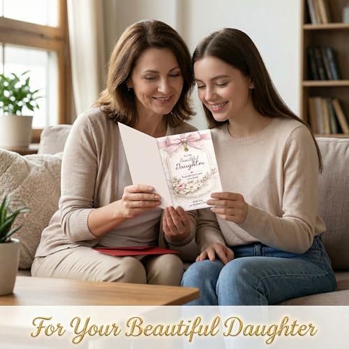 Elegant Mother's Day Card for Daughter with Red Envelope