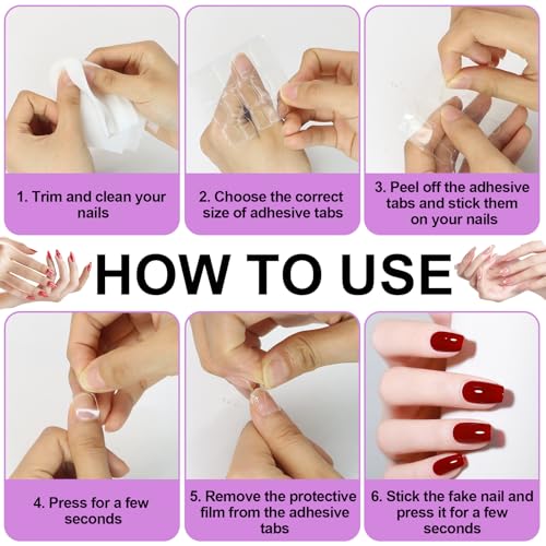 Press On Nail Adhesive Tabs - 600Pcs Clear Jelly Glue Sticky Tabs