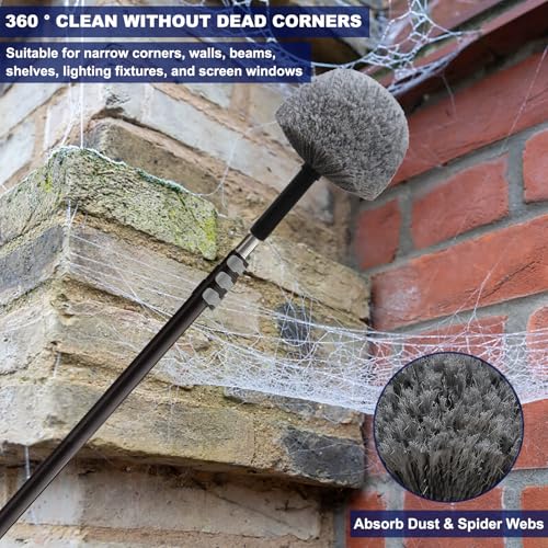 Tockrop Grey Cobweb Duster Head Brush - High Efficiency Cleaning Tool