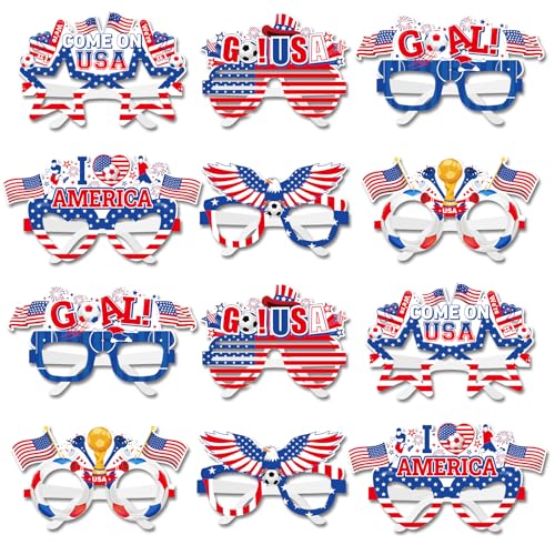 American World Soccer Party Paper Glasses - 12 Pack for 2026