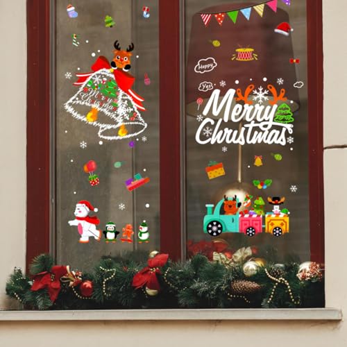 Christmas Window Clings - 159PCS Snowflake Stickers for Glass