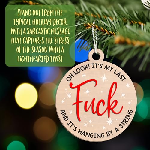 My Last F-uck Christmas Ornament - Funny Wooden Holiday Decor
