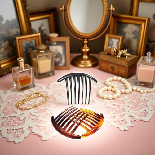 Senyango 4-Pack French Hair Side Combs, 7-Tooth Twist Hair Clips for Women