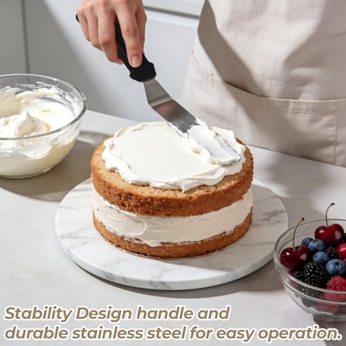 KEKEGO Icing Spatula Set - 3 Sizes, Offset Design for Cake Frosting