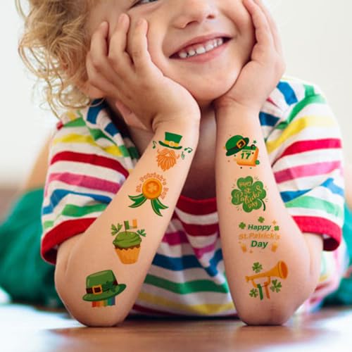 St. Patrick's Day Temporary Tattoos for Kids - 74 Individual Sheets Party Favors