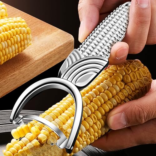 Maxjoy Corn Peeler & Cob Stripper, Stainless Steel Blade - Silver, 1 Pack