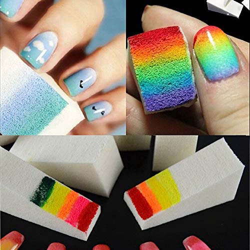 Art&Beauty 12Pcs Gradient Nail Sponges for Color Fade Manicure Art Tools