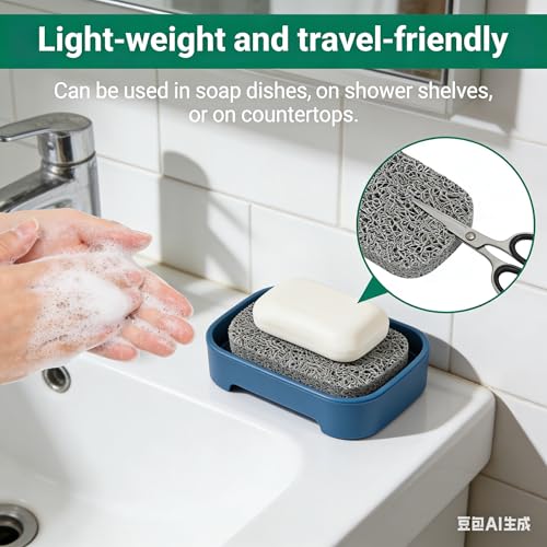 Self-Draining Soap Dish Pads - 10 Pcs Gray PVC Soap Savers