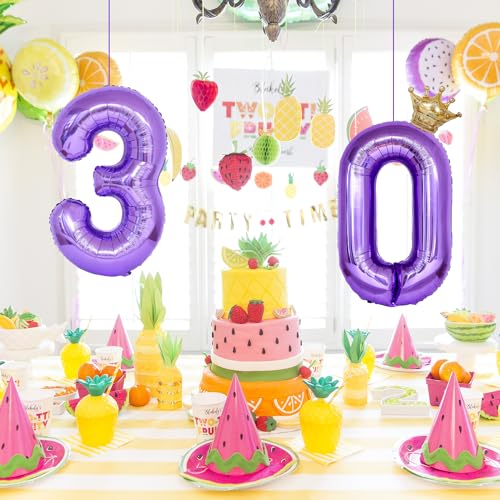 32-Inch Purple Number 23 Balloon Set with Gold Crown for Celebrations