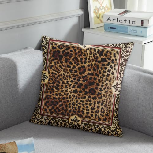 Emvency Leopard Print Throw Pillow Cover, 26 x 26 Inch