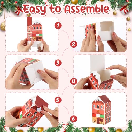 Christmas Advent Calendar Gift Boxes Set - Classic DIY Village, 30 Pieces