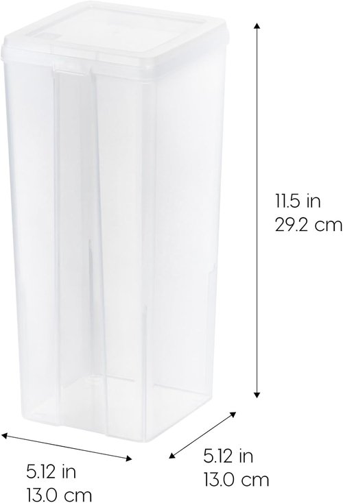 IRIS USA Vertical Storage Containers - Clear Plastic Bins with Lids for Home & Office Organization | Large 6-Pack