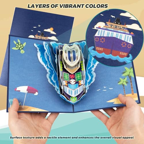 Cruise Ship 3D Pop Up Card - Unique Birthday & Retirement Gift