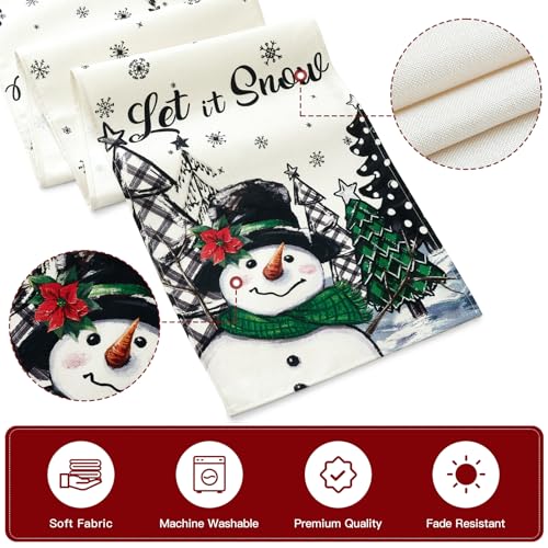 Artscope Christmas Table Runner – Let It Snow, 13x36 Inch Green