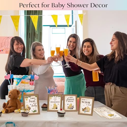 97 Decor Classic Winnie the Pooh Baby Shower Table Sign Set - 9 Piece Kit