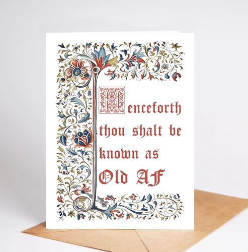 Funny Medieval Birthday Card - Old AF! 5x7 Card for Friends