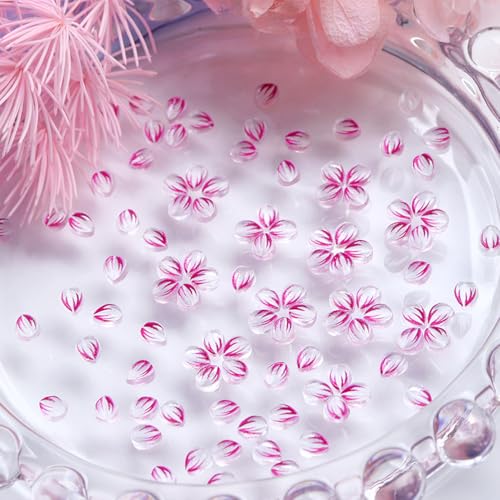 Clear Resin Flower Nail Charms 3D Floral Petal Supplies 150 Pcs