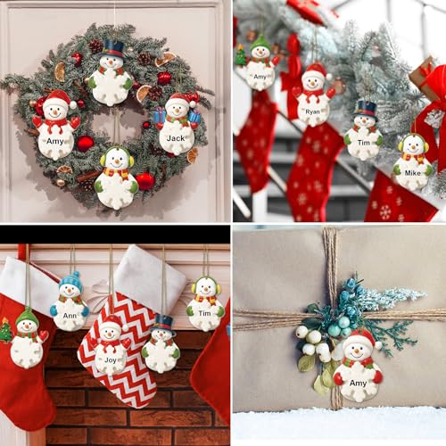 Christmas Write-A-Name Snowman Ornaments Set - Holiday Tree Decorations, 32 pcs