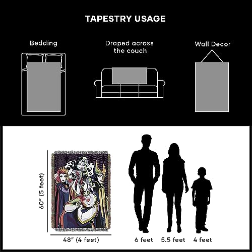 NORTHWEST Villains Woven Tapestry Throw Blanket, 48" x 60", Villainous Group