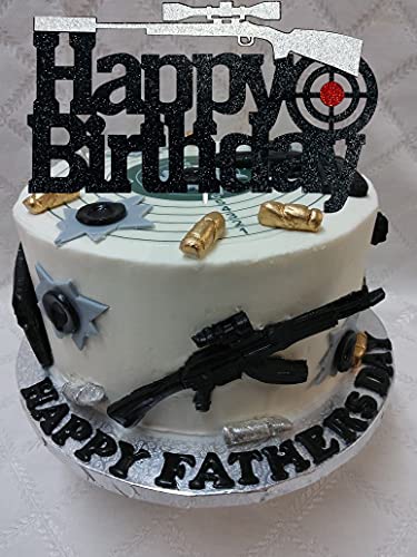 Heavy Gun Happy Birthday Cake Topper - Perfect for Army Theme Parties