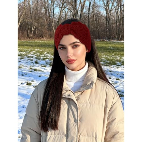 Knit Winter Headband for Women 3-Pack Ear Warmer Hairband