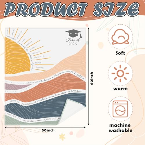 Graduation Blanket 2026 Abstract Faith Throw 50x60 Inch Christian Gift for Women