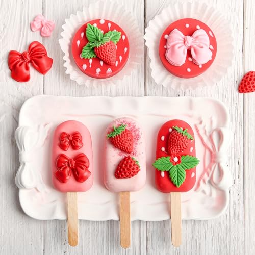 Strawberry Silicone Fondant Molds Set - 4Pcs for Baking & Crafts