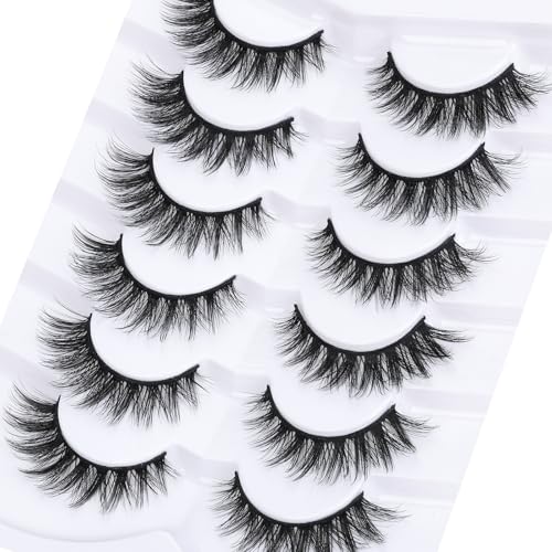 Ailynalash Short Wispy False Eyelashes Natural 14mm Cat Eye Lash Pack